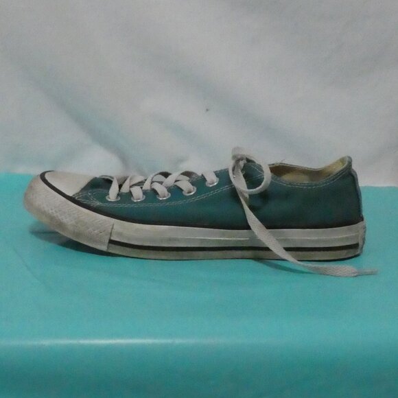 CONVERSE ALL STAR | men 5.5 - women 7.5 | Unisex Green and White Lace Up Sneaker - Picture 7 of 11